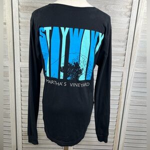 BELLA CANVAS Martha's Vineyard 100% Cotton Long Sleeve Tee Black-Medium